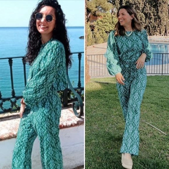 Zara Pants - ZARA TWO PIECE BATIK PRINT TOP AND TROUSER SET SIZE XS/S